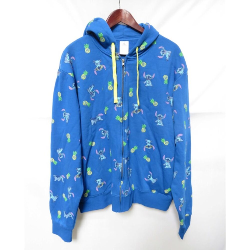 Disney Parks RARE NWT Lilo & Stitch Blue Pineapple Hooded Sweat Jacket, Large